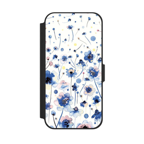 Apple iPhone 12 Pro NIVOflip Aquarelltinte blaue Blumen