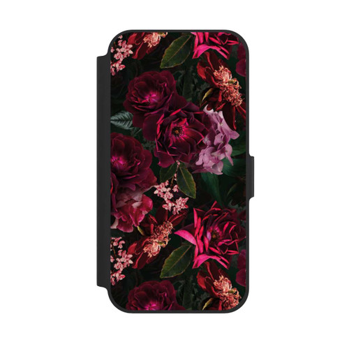 Apple iPhone 12 Pro NIVOflip Dunkelrote und rosa Blüten