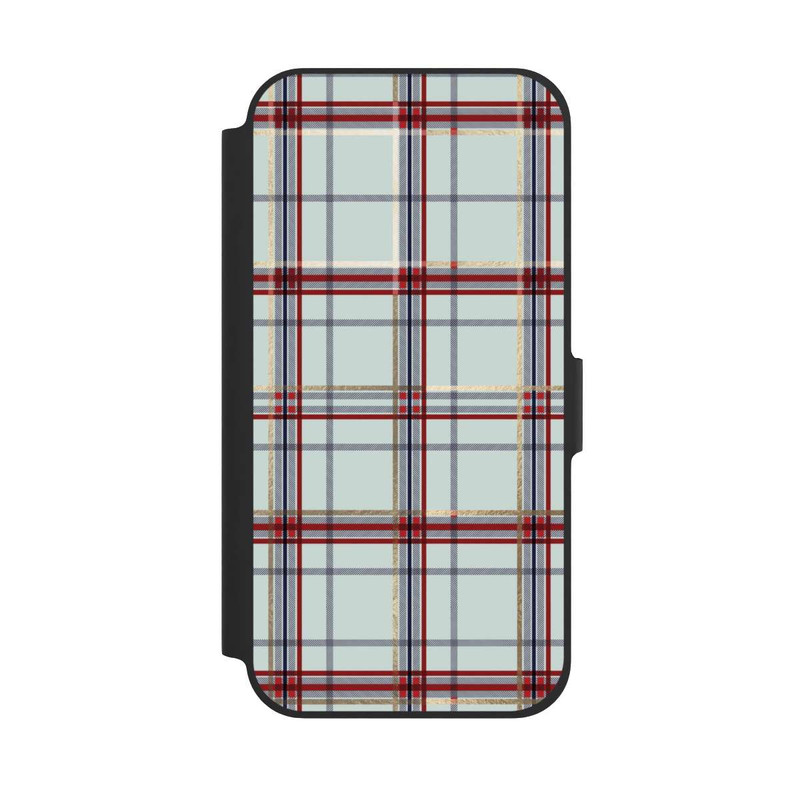 iPhone 12 Pro NIVOflip Tartan Bleu
