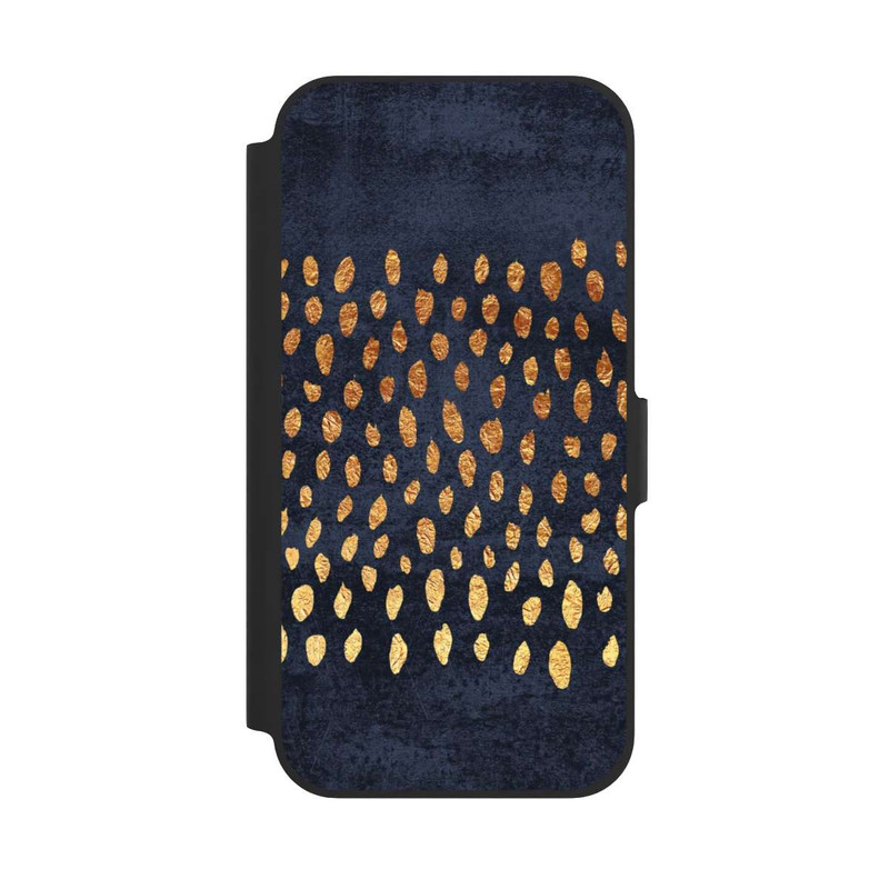 iPhone 12 Pro NIVOflip Muster Gold und Marine