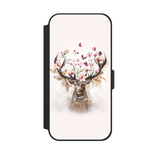 Apple iPhone 12 Pro NIVOflip Hirsch Blumen Geweih