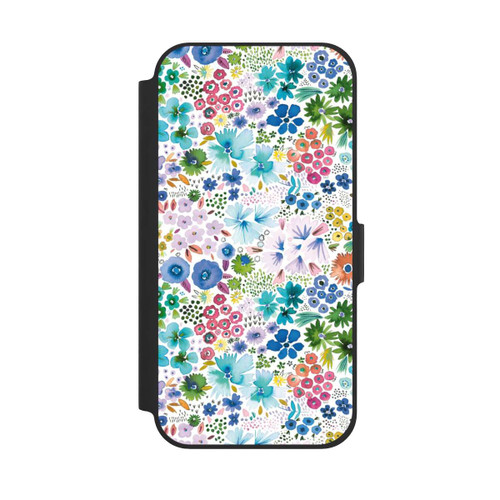 Apple iPhone 12 Pro NIVOflip Kunstvolle kleine Frühlingsblumen blau