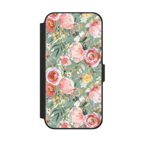 Apple iPhone 12 Pro NIVOflip Pastellfarbener Pfingstrosenstrauß
