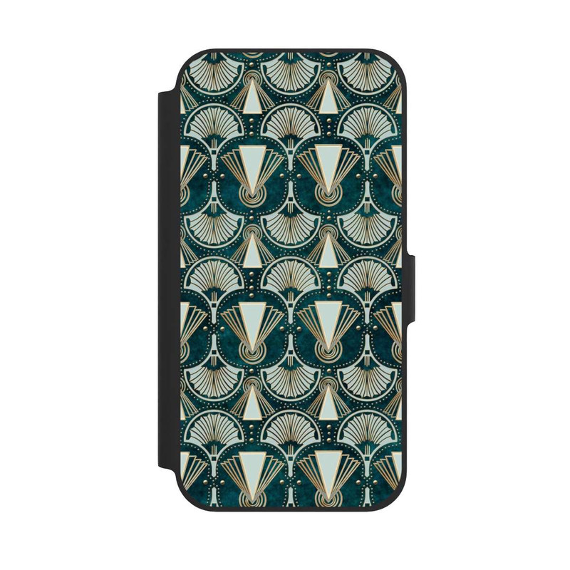iPhone 12 Pro NIVOflip Art Deco Green Pattern