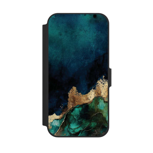 Apple iPhone 12 Pro NIVOflip Petrolblau mit Gold