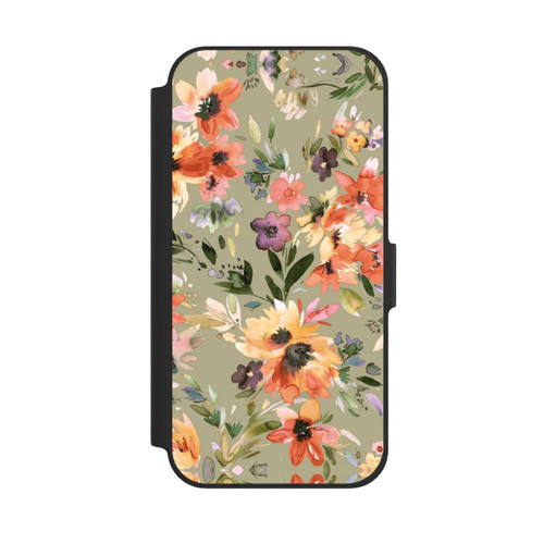 Apple iPhone 12 Pro NIVOflip Malerische tropische Blumen Salbeigrün