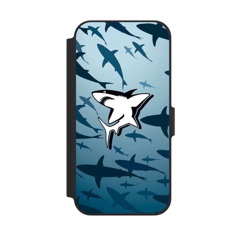 iPhone 12 Pro NIVOflip Haie Muster Blau