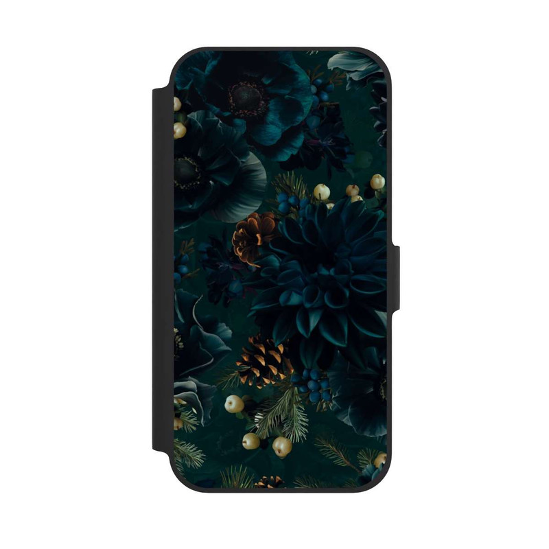 iPhone 12 Pro NIVOflip Blumenmuster Grün und Blau