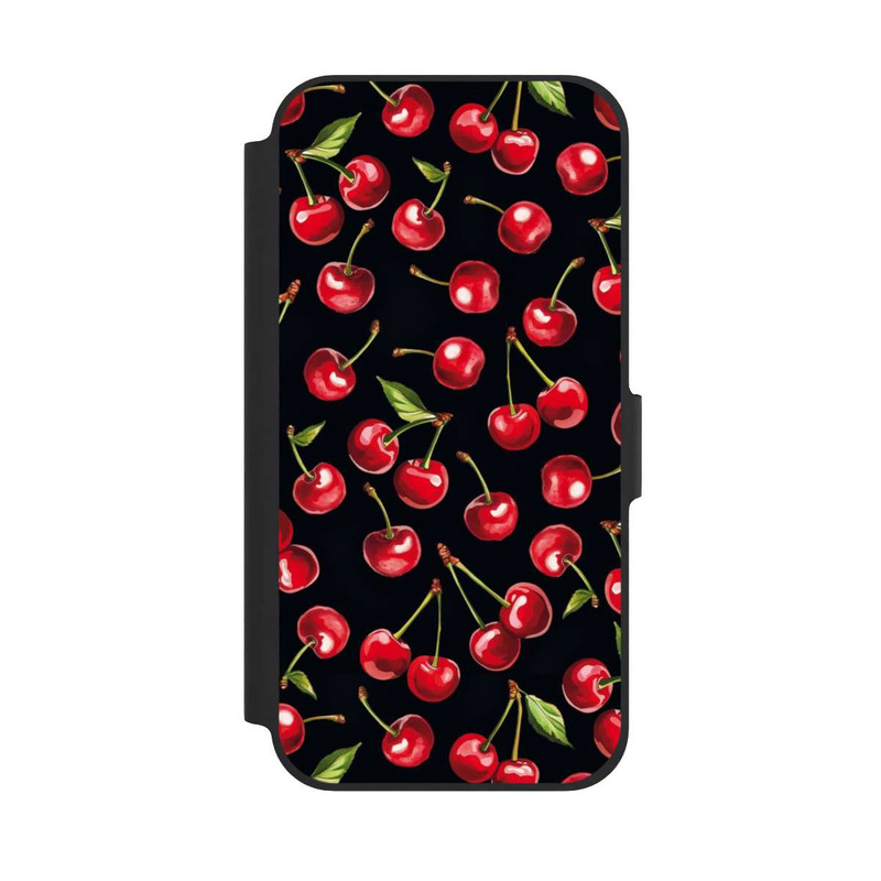 iPhone 12 Pro NIVOflip Kirschmuster Schwarz mit KI