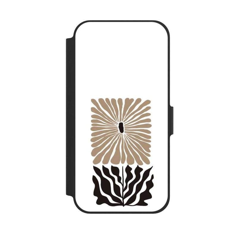 iPhone 12 Pro NIVOflip Eckige Blume Dunkelbraun