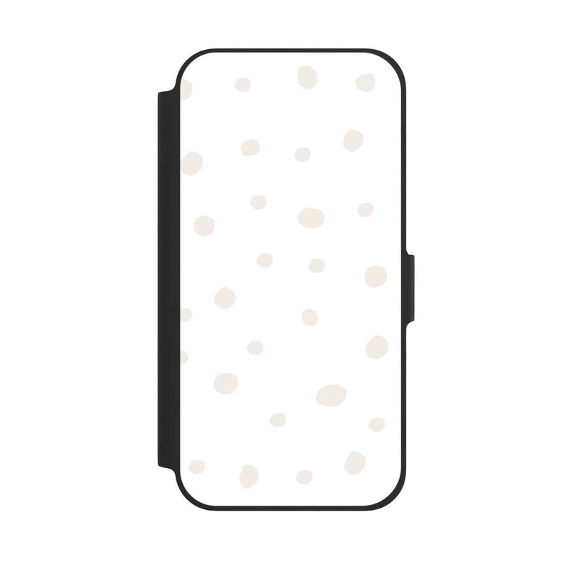 iPhone 12 Pro NIVOflip Punktmuster Weiß Braun