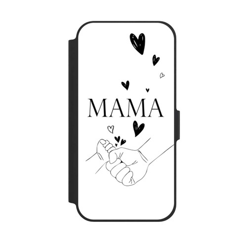 Apple iPhone 12 Pro NIVOflip Muttertag Line Art Hände Schwarz Weiß