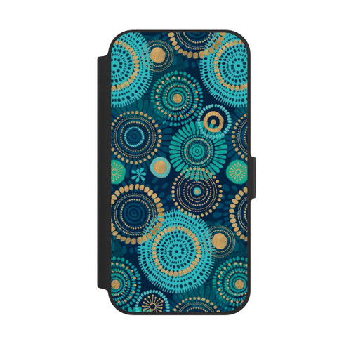 Apple iPhone 12 Pro NIVOflip Blockprint India Teal Gold