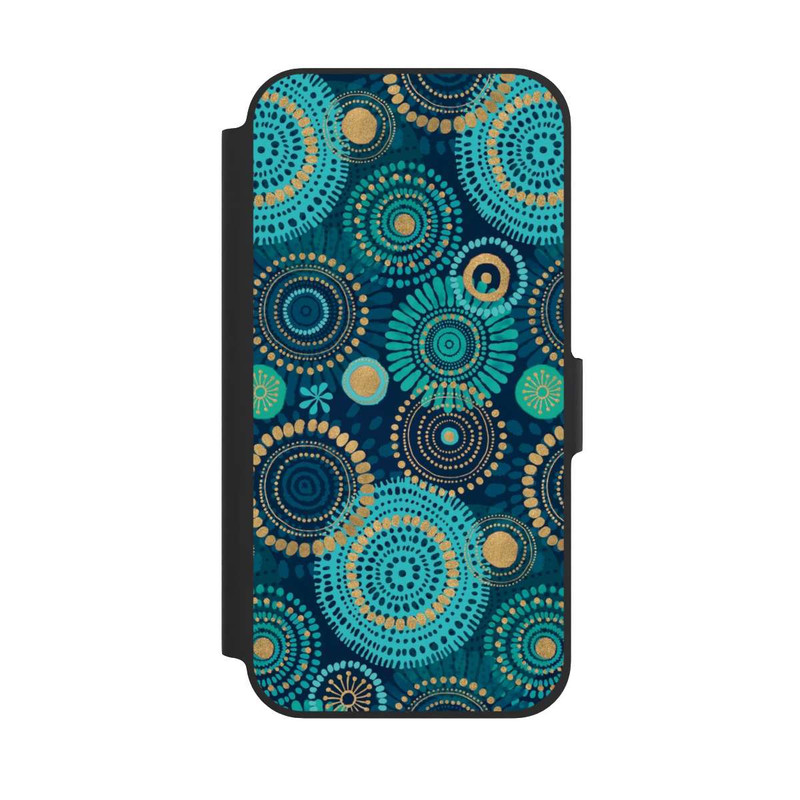 iPhone 12 Pro NIVOflip Blockprint India Teal Gold