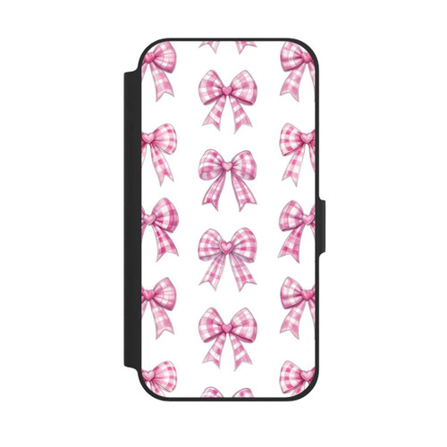 Apple iPhone 12 Pro NIVOflip Pink Gingham Hearts and Bows avec IA