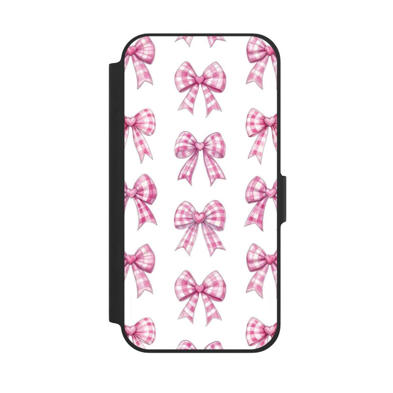 iPhone 12 Pro NIVOflip Pink Gingham Hearts and Bows
