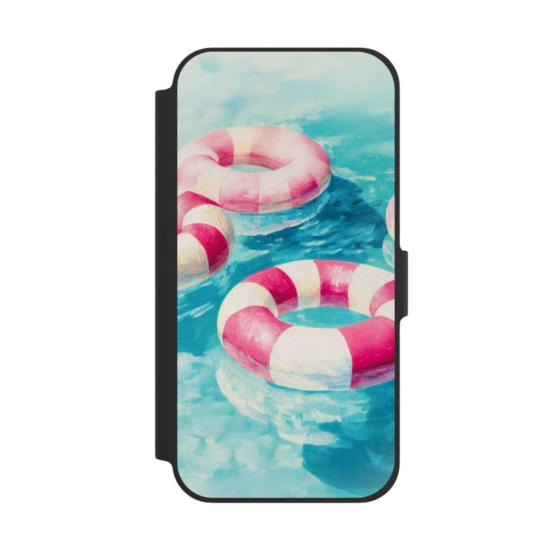 iPhone 12 Pro NIVOflip Gestreifte Schwimmringe im Pool