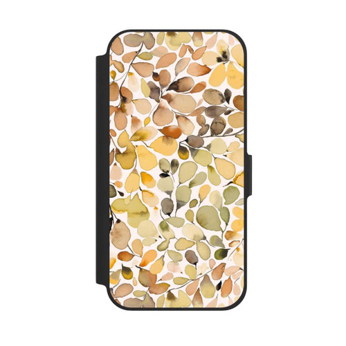 Apple iPhone 12 Pro NIVOflip Eukalyptus Aquarellblätter Braun Herbst