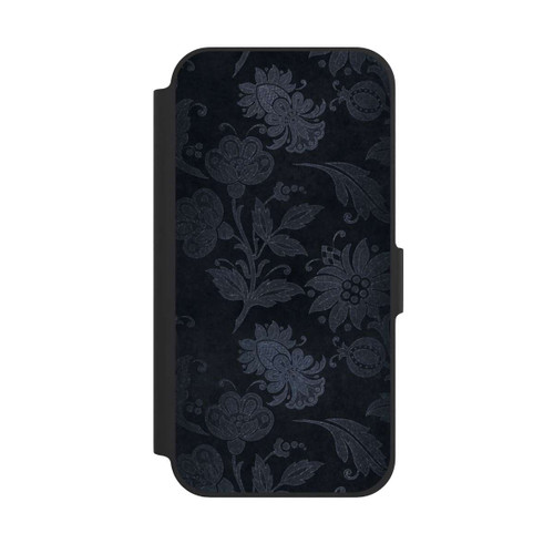 Apple iPhone 12 Pro NIVOflip  Silberne Blumen auf Samt