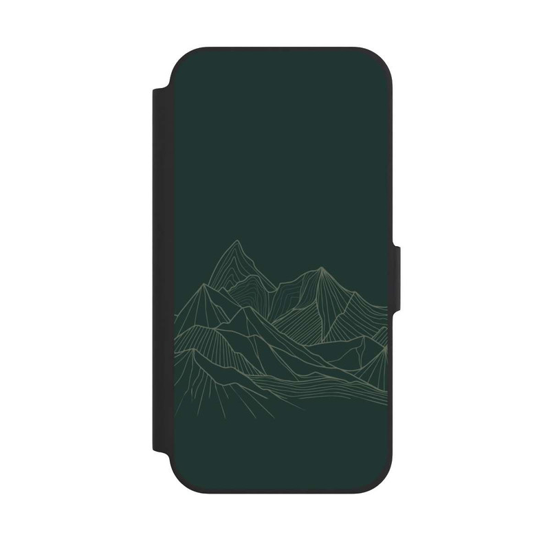 iPhone 12 Pro NIVOflip Berg Line Art Grün