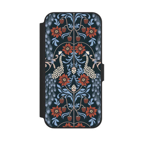 Apple iPhone 12 Pro NIVOflip Vintage Peacock Garden Arts and Crafts Floral Dark