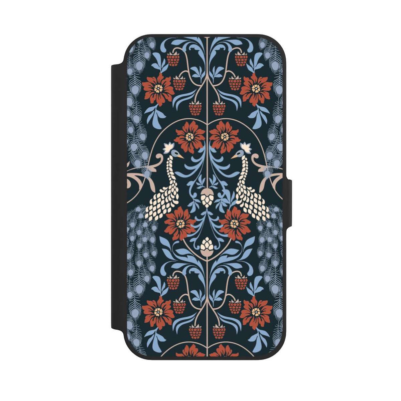 iPhone 12 Pro NIVOflip Vintage Peacock Garden Arts and Crafts Floral Dark