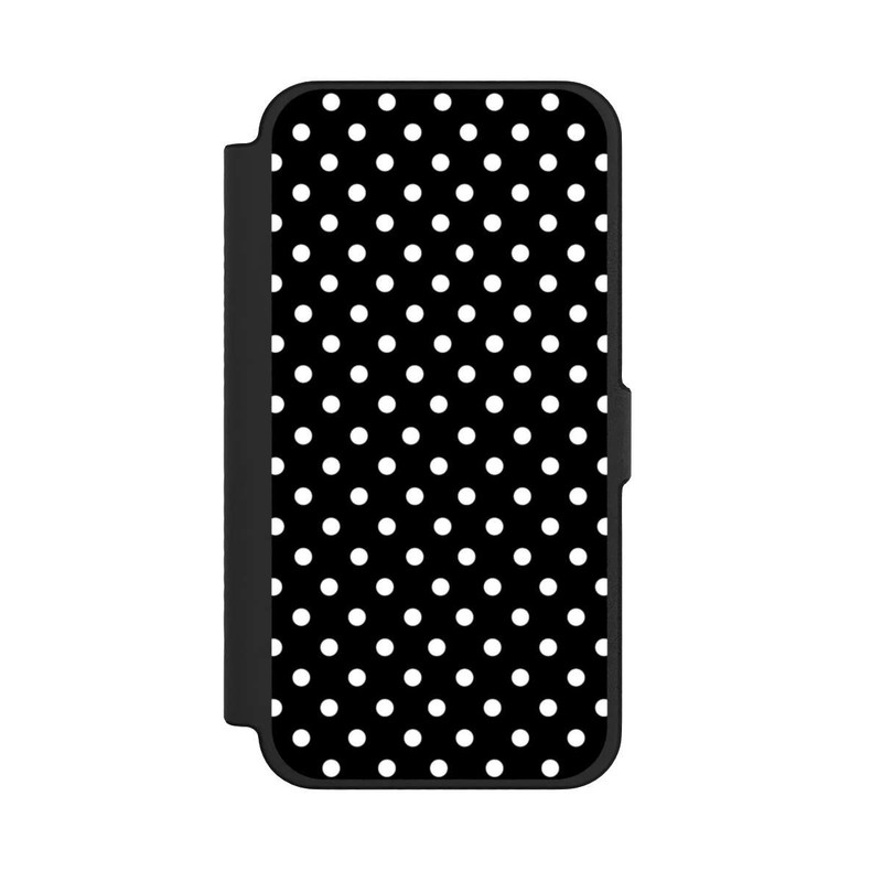 iPhone 12 Pro Max NIVOflip Polka Dots Schwarz und Weiß