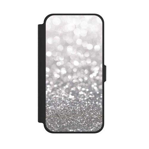 Apple iPhone 12 Pro Max NIVOflip Pluie de Paillettes Argentées Look