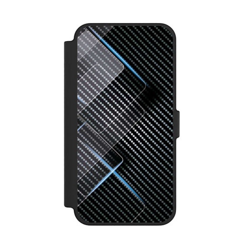 Apple iPhone 12 Pro Max NIVOflip Blaue Linien auf Karbon