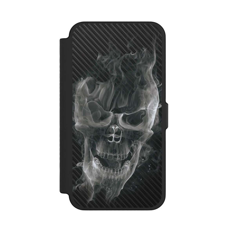 iPhone 12 Pro Max NIVOflip rauchender Totenkopf Carbon