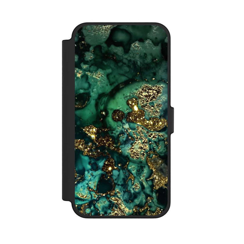 iPhone 12 Pro Max NIVOflip Cyan Glitzer Marmorlook