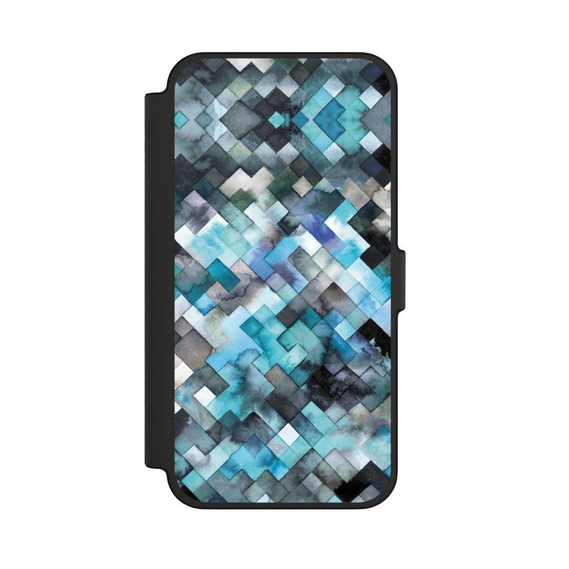 iPhone 12 Pro Max NIVOflip stimmungsvolles geometrisches Muster blau
