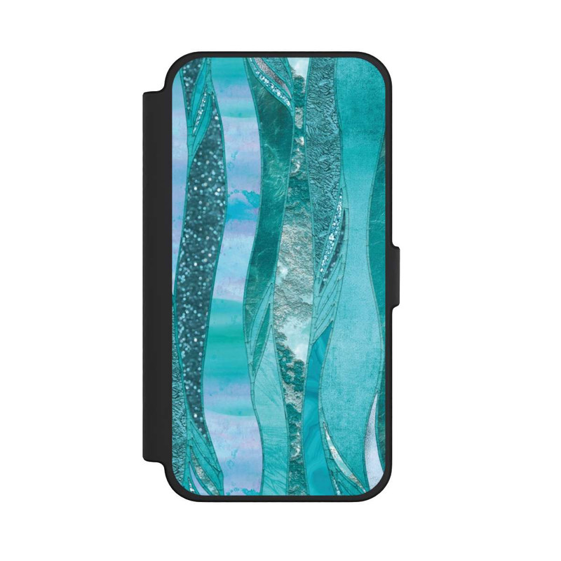 iPhone 12 Pro Max NIVOflip glamouröser Glitzerlook blau