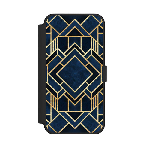 Apple iPhone 12 Pro Max NIVOflip Impression Art Déco Bleu Or