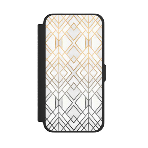 Apple iPhone 12 Pro Max NIVOflip Gold und Grauer Geo Golddruck