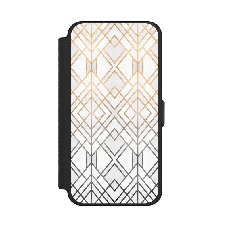 iPhone 12 Pro Max NIVOflip Gold und Grauer Geo Golddruck