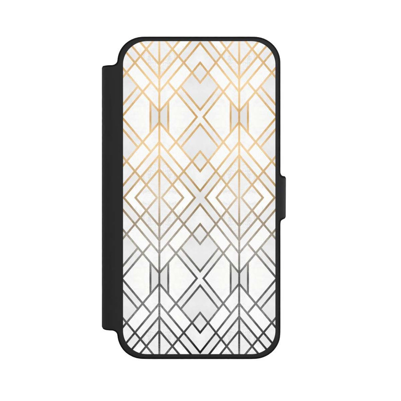 iPhone 12 Pro Max NIVOflip Gold und Grauer Geo Golddruck