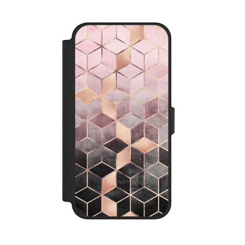 Apple iPhone 12 Pro Max NIVOflip Pink-grauer Farbverlauf Würfel Druck