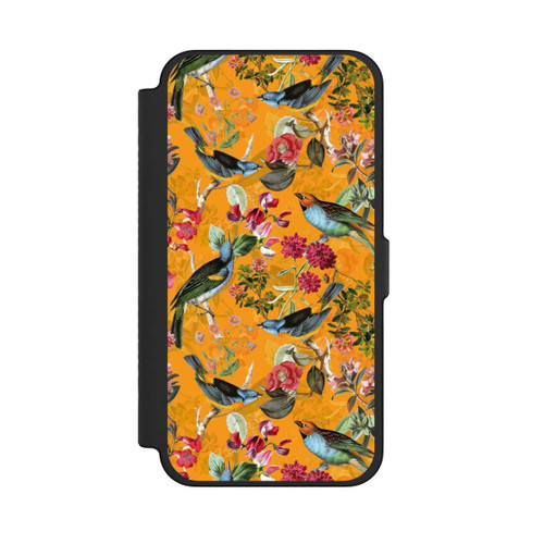 Apple iPhone 12 Pro Max NIVOflip Tapete mit Vögeln und Blumen