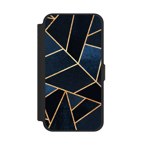 Apple iPhone 12 Pro Max NIVOflip Navy Stein Golddruck