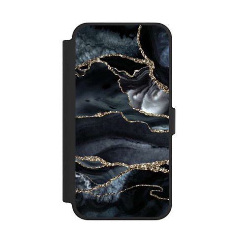 Apple iPhone 12 Pro Max NIVOflip Dunkler Marmor Gold Glitzerlook