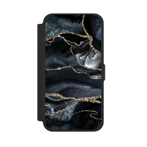 Apple iPhone 12 Pro Max NIVOflip Dunkler Marmor Gold Glitzerlook