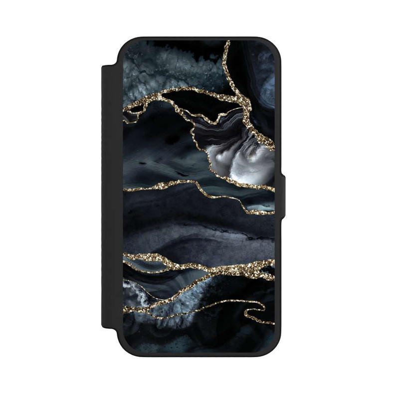 iPhone 12 Pro Max NIVOflip Or marbré foncé Aspect pailleté