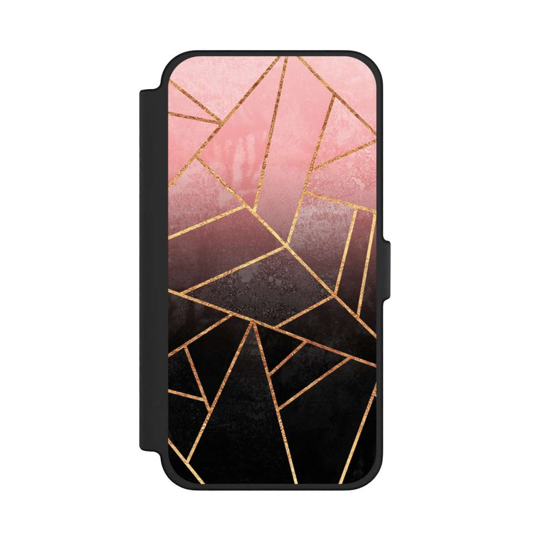 iPhone 12 Pro Max NIVOflip Pink And Black Stone Gold Print