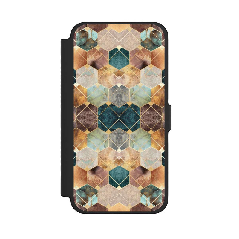 iPhone 12 Pro Max NIVOflip Naturfarbene Sechsecke und Diamanten