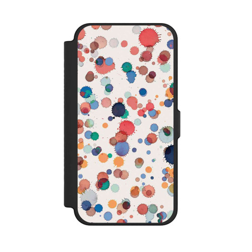 Apple iPhone 12 Pro Max NIVOflip Tropfen Aquarell Textur Blau Gelb