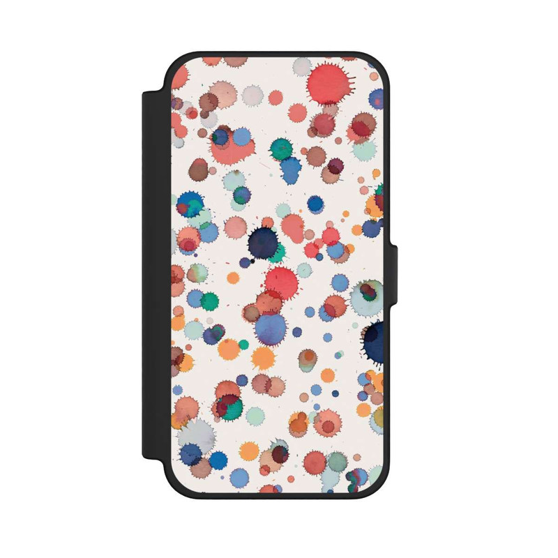 iPhone 12 Pro Max NIVOflip Gouttes Aquarelle Texture Bleu Jaune