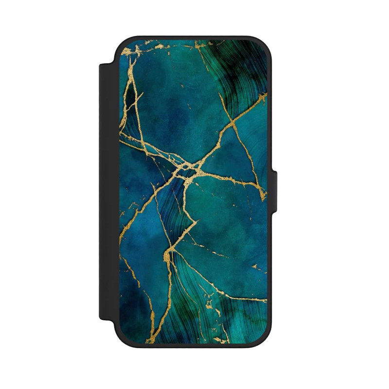 iPhone 12 Pro Max NIVOflip Look minéral glamour bleu or