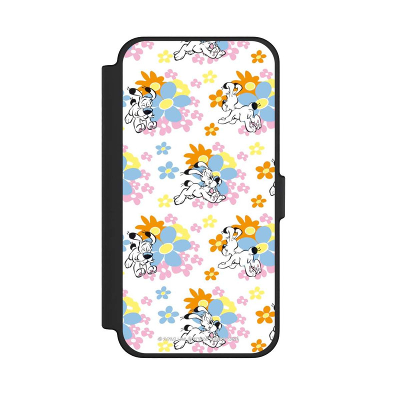 iPhone 12 Pro Max NIVOflip Idéfix sur fleurs colorées