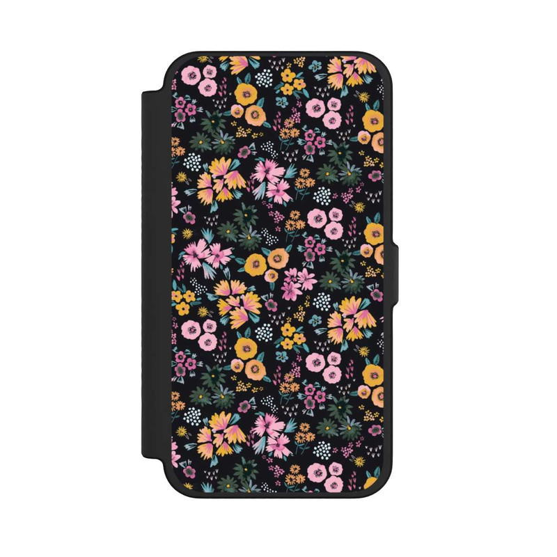 iPhone 12 Pro Max NIVOflip Petites Fleurs colorées Noir 2